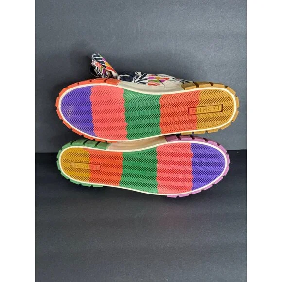 Farm Rio Bananatic Platform Mule Canvas Sneaker Bow Tie EU 38.5 US 7.5 New - Picture 7 of 7